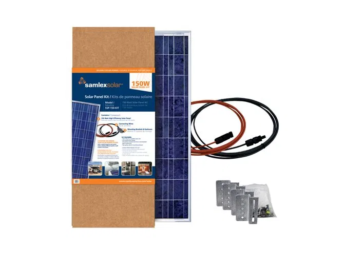 SSP-150-KIT – SAMLEX AMER Solar Kit, Expansion Solar Kit 150 Watts/ 8.82 Amp Rigid Panel 58.03 Inch Height x 26 Inch ...
